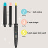 Conair The Curl Collective 3-in-1 Ceramic Curling Wand, 3 Interchangeable Barrels Designed to Create a Specific Curl Pattern - 1/2" Super Slim, 1", and 1 1/4" to 1" Tapered