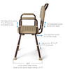Medline Elements Shower Chair with Back and Arms, Great for Bath Tubs, Infused with Protection