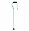 Medline Offset Handle Canes with Comfortable Foam Grip, Baroque Teal, Lightweight Aluminum - Designed for Enhanced Mobility Support and Stability, 1 Count