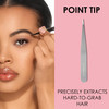 JAPONESQUE Slant and Point Tweezers Set, for Defining and Shaping Brows, Made with Hand-Sharpened Stainless, Ideal for Travel