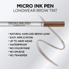 L'Oreal Paris Micro Ink Pen by Brow Stylist, Longwear Brow Tint, Hair-Like Effect, Up to 48HR Wear, Precision Comb Tip, Light Brunette, 0.033 fl; oz.