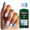 WICKED X KISS Press On Nails, ‘Marvelous Munchkinland’, Blue, Short Squoval, Waterproof, Chip Proof, Smudge Proof, 28 Fake Nails, Pink Gel Nail Glue (2g), Mini Nail File, & Manicure Stick