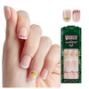 WICKED X imPRESS Press On Nails, New Improved Adhesive, Up To 10 Day Hold, ‘Rainbow of Blooms’, White, Short Squoval, Includes 30 Fake Nails, 1 Prep Pad, 1 Manicure Stick, 1 Mini File