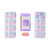 WICKED X imPRESS Press On Nails, New Improved Adhesive, Up To 10 Day Hold, ‘Destined To Fly’, Pink/Sky Blue, Medium Oval, Includes 30 Fake Nails, 1 Prep Pad, 1 Manicure Stick, 1 Mini File