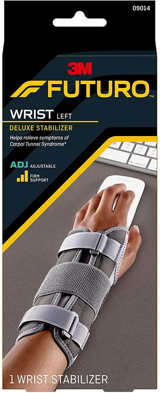 Futuro Futuro Deluxe Wrist Stabilizer, Left Hand, One Size, Gray,  Adjustable - Name Brand Overstock