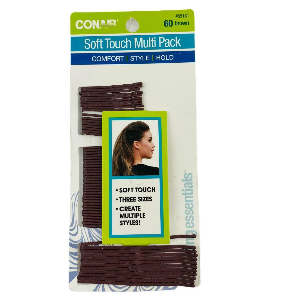 Conair All Hair Bobby Pins, Brown, 60 count - Name Brand Overstock