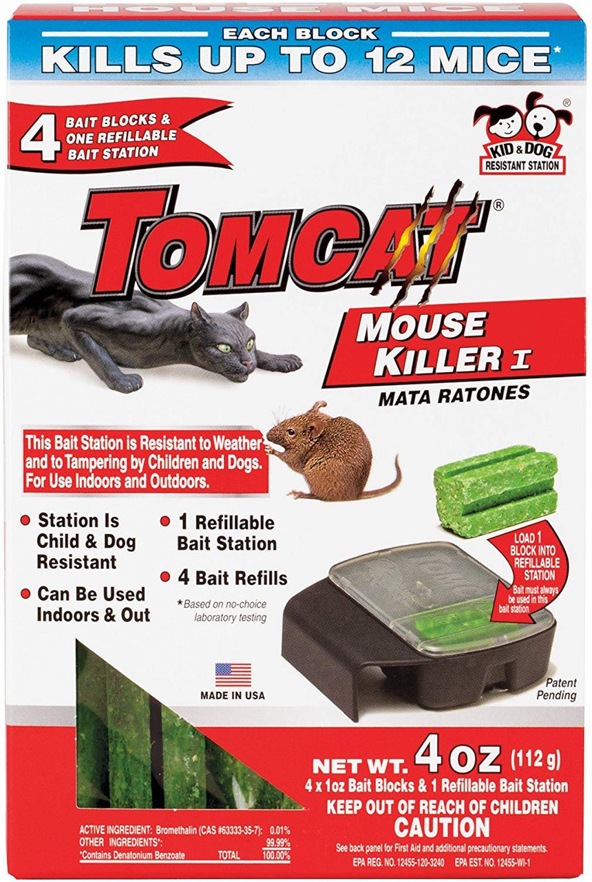 Tomcat Mouse Killer I Tier 1 Refillable Mouse Bait Station, 1 Station with  4 Baits (Box) - Name Brand Overstock