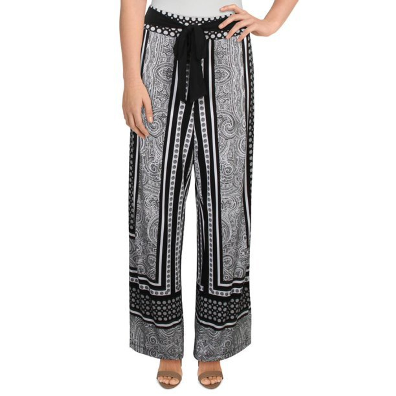 INC PLUS Womens Wide Leg Printed Flared Pants, Size 3X, CARRARA MARBLE -  Name Brand Overstock