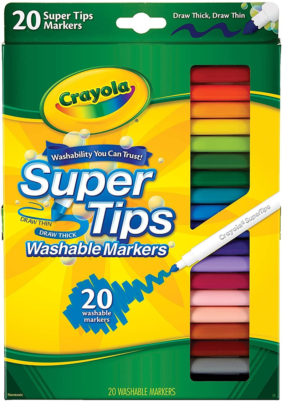 Crayola Super Tips Markers, Washable Markers, 20 Count