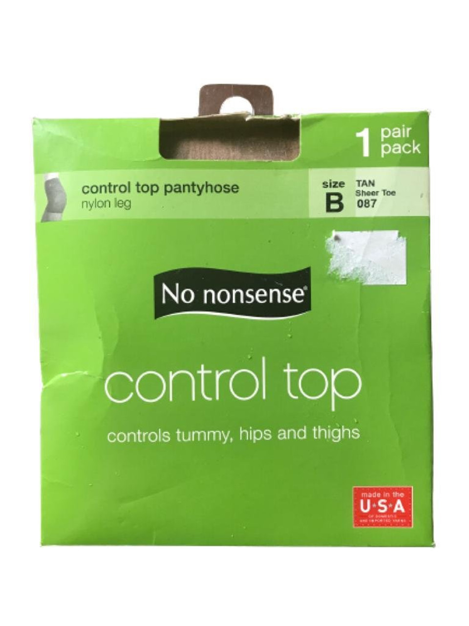No Nonsense - Control Top Pantyhose - Tan - Size B - Name Brand