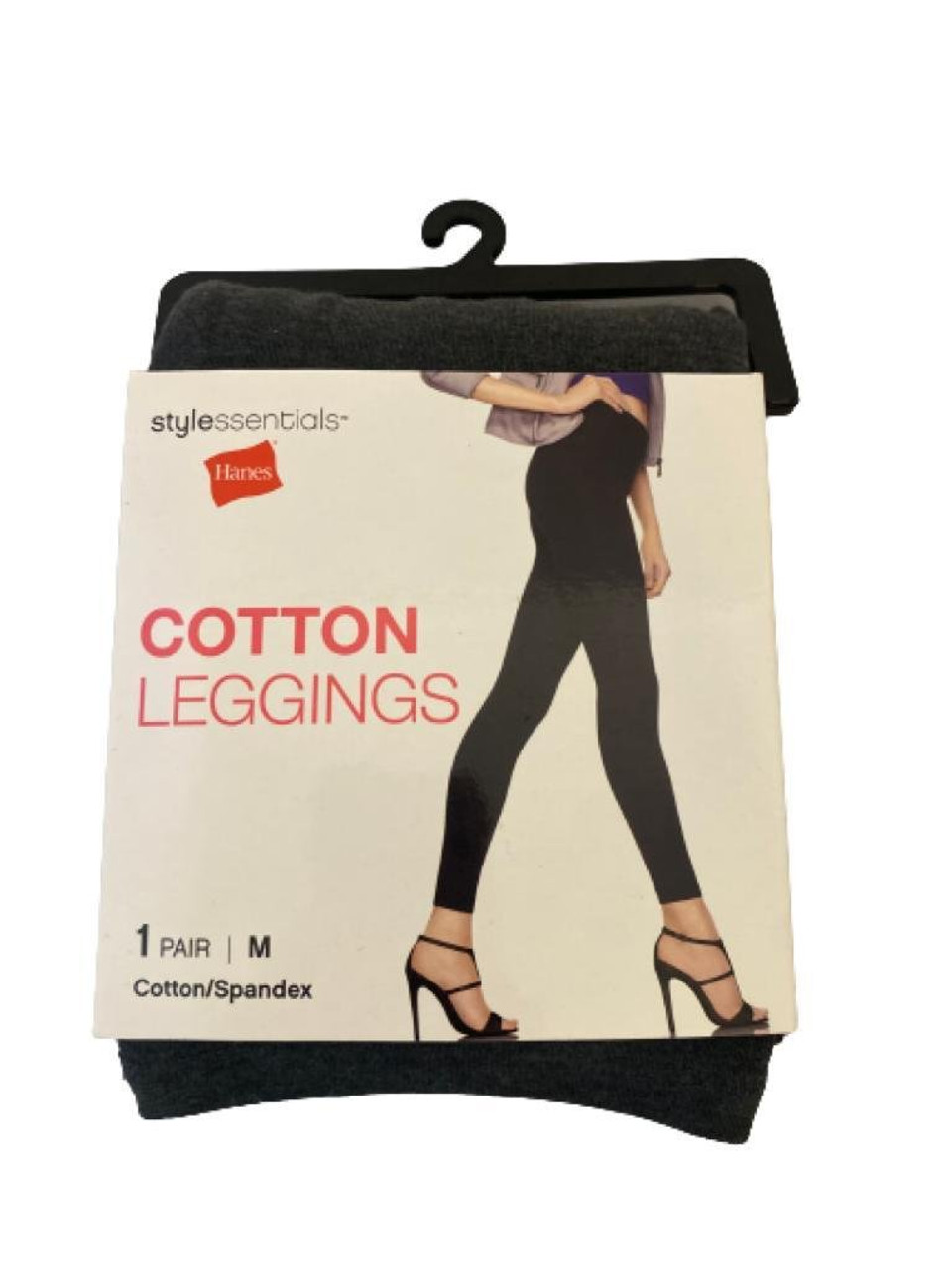 Hanes Women's Cotton Spandex Leggings Heather Gray Size M - Name