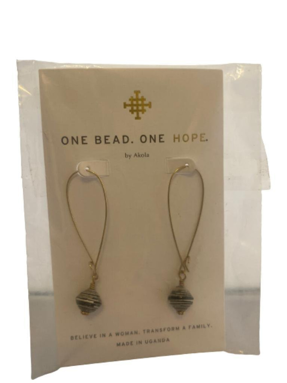 Akola Project One Bead One Hope Dangling Earrings - Black/White - Name Brand  Overstock