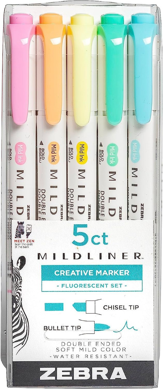 Zebra Pen Mildliner Double Ended Highlighter Marker Set, Broad and