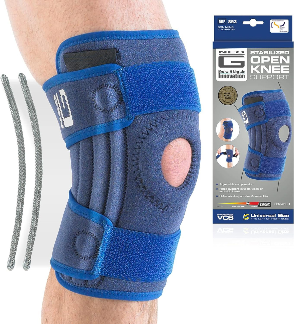 Compression Knee Brace Sleeve With Open Patella For Sports