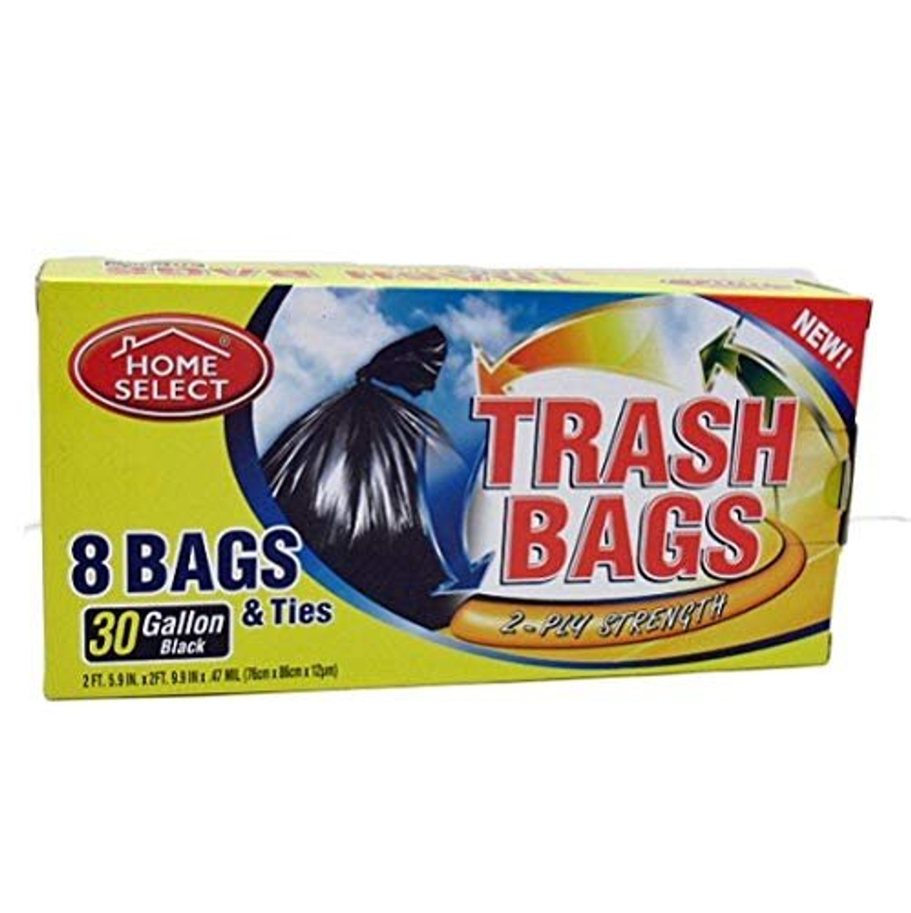 Home Select Trash Bags Black 30 Gal, 8 Ct, Pack of 3, Packaging May Vary -  Name Brand Overstock
