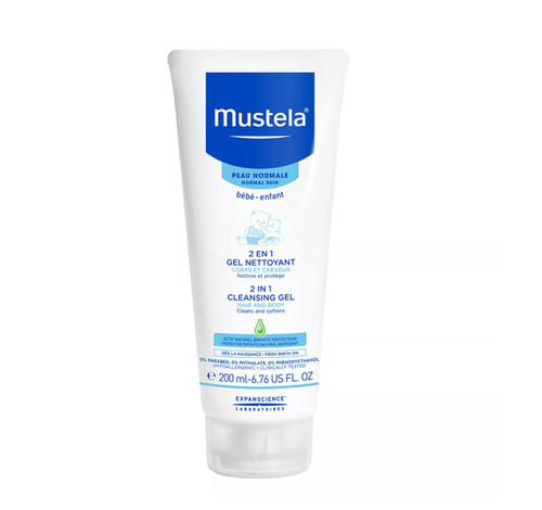 Mustela Baby 2-in-1 Cleansing Gel - Baby Body & Hair Cleanser Tear-Free 6.76 fl.oz
