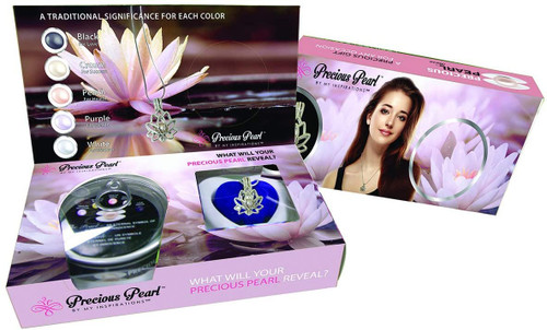 My Inspirations Precious Pearl Pearl in Oyster Kit, Mysterious Pearl Gift Set, DIY Necklace Making Kit, Elegant Pendant with 20" Chain, Great Gift for Any Occasion(Lotus)