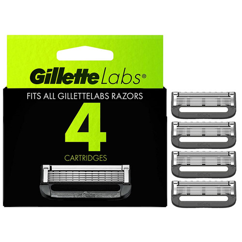 Gillette Mens Razor Blade Refills with Exfoliating Bar by GilletteLabs, Compatible Only with GilletteLabs Razors with Exfoliating Bar and Heated Razor, 4 Razor Blade Cartridges Gillette Mens Razor Blade Refills with Exfoliating Bar by GilletteLabs, Compatible Only with GilletteLabs Razors with Exfoliating Bar and Heated Razor, 4 Razor Blade Cartridges