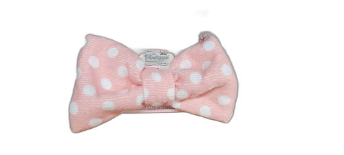 Dolly Make-Up Headband Terry Pink W/ White Polka Dots Vintage Cosmetic Co