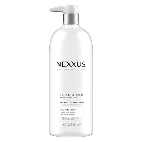 Nexxus Clean and Pure Clarifying Shampoo, For Nourished Hair With ProteinFusion, Silicone, Dye And Paraben Free 33.8 oz