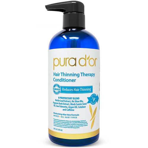 PURA D'OR Hair Thinning Therapy Biotin Conditioner, CLINICALLY TESTED Proven Results, Low Lather Deep Moisturizing Herbal DHT Blocker Hair Thickening Products For Women & Men, Color Safe, 16oz PURA D'OR Hair Thinning Therapy Biotin Conditioner, CLINICALLY TESTED Proven Results, Low Lather Deep Moisturizing Herbal DHT Blocker Hair Thickening Products For Women & Men, Color Safe, 16oz