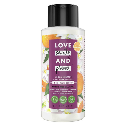 Love Beauty And Planet Sulfate-Free Shampoo Deep Cleanse, Hydrate, Strengthen, Volumize & Shine Vegan Biotin & Sun-Kissed Mandarin 5-in-1 Multi-Benefit Nourishing Shampoo 13.5oz Love Beauty And Planet Sulfate-Free Shampoo Deep Cleanse, Hydrate, Strengthen, Volumize & Shine Vegan Biotin & Sun-Kissed Mandarin 5-in-1 Multi-Benefit Nourishing Shampoo 13.5oz