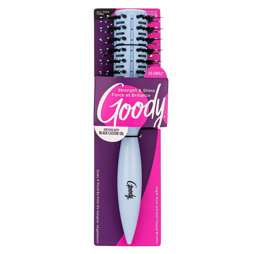 Goody Round Cushion Brush Infused with Black Castor Oil - Go Gentle - Strengthens & Shines for All Hair Types Without Tears or Breakage - Pain-Free Accessories for Women, Men, Boys, & Girls Goody Round Cushion Brush Infused with Black Castor Oil - Go Gentle - Strengthens & Shines for All Hair Types Without Tears or Breakage - Pain-Free Accessories for Women, Men, Boys, & Girls