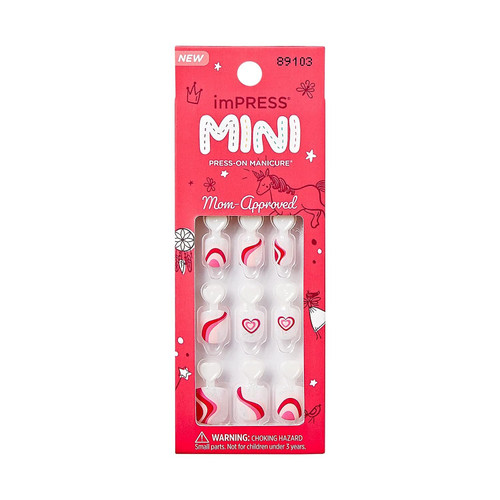 KISS imPRESS Mini Press-On Manicure Fake Nails for Kids, Square, Dream Big', White, Non Toxic, Eco-Friendly, Kiddie Sized, No Damage, No Glue, Quick & Easy, Gentle | 20 Count KISS imPRESS Mini Press-On Manicure Fake Nails for Kids, Square, Dream Big', White, Non Toxic, Eco-Friendly, Kiddie Sized, No Damage, No Glue, Quick & Easy, Gentle | 20 Count