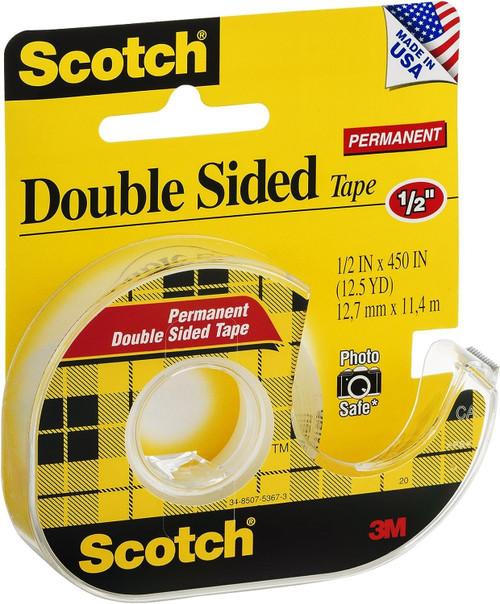 3M 137 1/2" Scotch Double Sided Tape With Dispenser