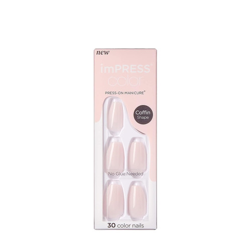 KISS imPRESS Color Press-On Nails Polish-Free Manicure Set, ‘Serendipity’, 30 Chip-Proof, Smudge-Proof Fake Nails