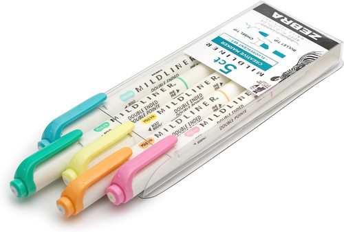 Zebra Mildliner Double Ended Creative Markers - Fluorescent and