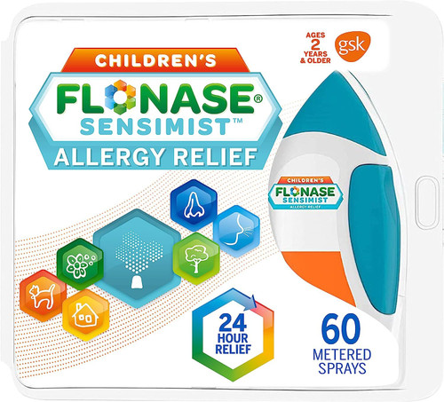 Flonase Sensimist Allergy Relief Nasal Spray for Children, 24 Hour Non Drowsy Allergy Medicine - 60 Gentle Sprays