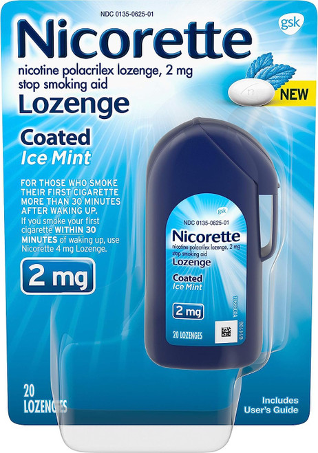 Nicorette 2mg Coated Nicotine Lozenge Stop Smoking Aid - Ice Mint