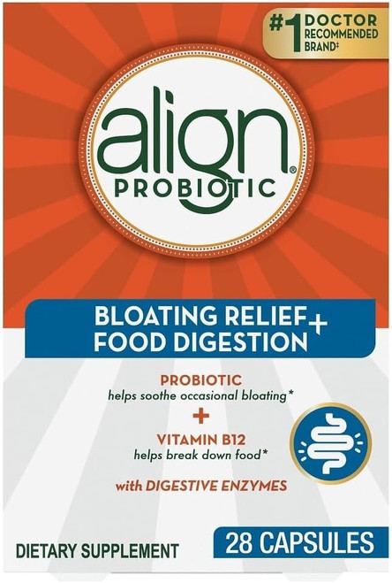 Align Probiotic Bloating Relief + Food Digestion, Probiotics for Women and Men, 1 Doctor Recommended Brand‡, Promotes Digestive Health and Helps Support The Metabolism of Food*, 28 Capsules Align Probiotic Bloating Relief + Food Digestion, Probiotics for Women and Men, 1 Doctor Recommended Brand‡, Promotes Digestive Health and Helps Support The Metabolism of Food*, 28 Capsules