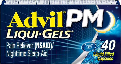 Advil PM Pain Reliever and Nighttime Sleep Aid, Pain Medicine with Ibuprofen for Pain Relief and Diphenhydramine Citrate for a Sleep Aid Advil PM Pain Reliever and Nighttime Sleep Aid, Pain Medicine with Ibuprofen for Pain Relief and Diphenhydramine Citrate for a Sleep Aid
