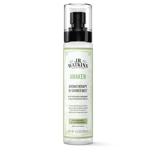 J.R. Watkins Awaken Aromatherapy in-Shower Mist, Natural Rosemary & Rosewood, 4 oz J.R. Watkins Awaken Aromatherapy in-Shower Mist, Natural Rosemary & Rosewood, 4 oz
