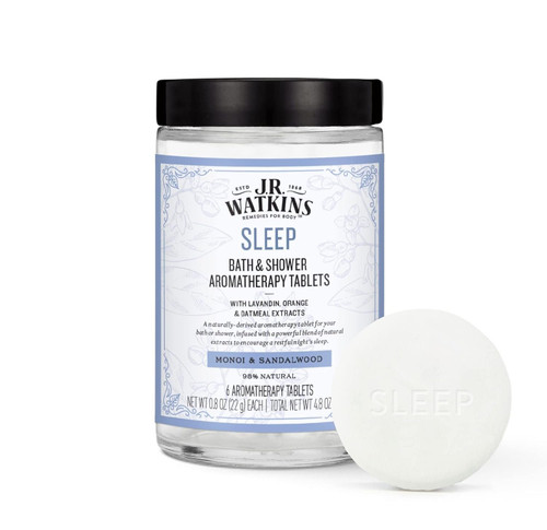 J.R. Watkins Sleep Bath & Shower Aromatherapy Tablets, Monoi & Sandalwood Shower Steamers, 5.6 oz J.R. Watkins Sleep Bath & Shower Aromatherapy Tablets, Monoi & Sandalwood Shower Steamers, 5.6 oz