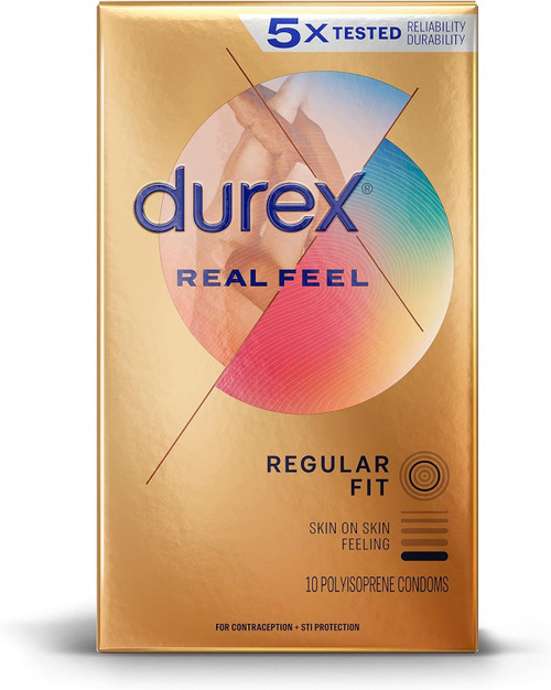 Condoms for Sex, Non Latex Durex Avanti Bare Real Feel Lubricated Condoms, Non Latex Condoms for Men with Natural Skin on Skin Feeling, FSA & HSA Eligible