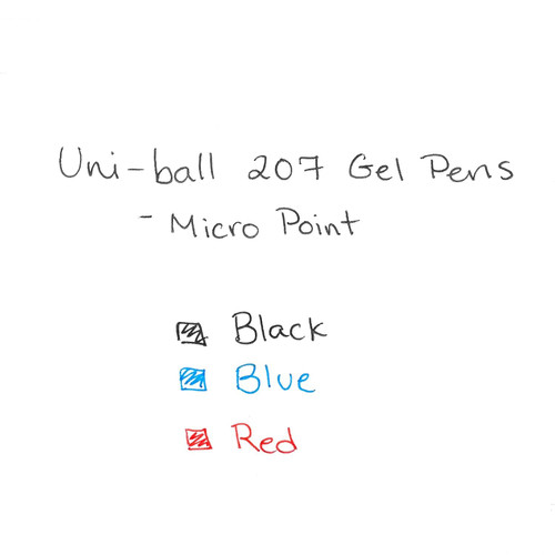 Uni-Ball Signo 207 Retractable Gel Pen, 0.5mm Micro Point, Black, Pack of 6