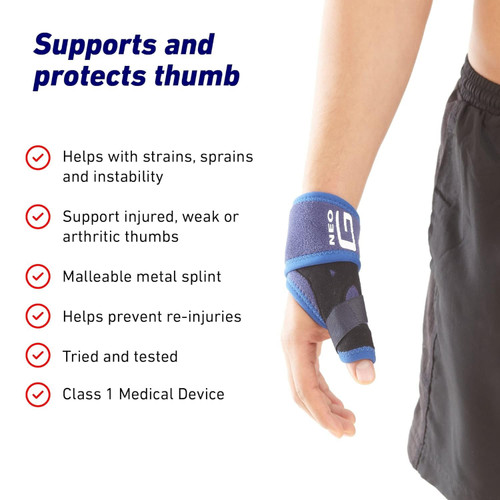 Neo G Wrist and Thumb Brace, Stabilized - Spica Support For Carpal Tunnel  Syndrome, Arthritis, Tendonitis, Joint Pain - Adjustable Compression -  Class