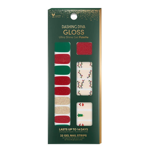 Dashing Diva Gloss Ultra Shine Gel Palette Nail Strips, Santa Baby