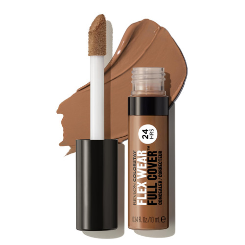 Revlon ColorStay Flex Wear, Full Cover Non-Creasing Concealer, Infused with Hyaluronic Acid & Vitamin E, Flexible Longwear, 076 Caramel, 0.34 fl oz. Revlon ColorStay Flex Wear, Full Cover Non-Creasing Concealer, Infused with Hyaluronic Acid & Vitamin E, Flexible Longwear, 076 Caramel, 0.34 fl oz.