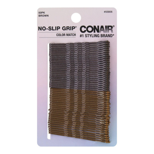Conair No-Slip Grip Color Match Beautiful Blends Light and Dark Brunnette Brown Styling Bobby Pins, 50-Count Conair No-Slip Grip Color Match Beautiful Blends Light and Dark Brunnette Brown Styling Bobby Pins, 50-Count