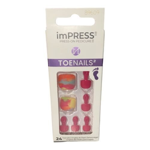 imPRESS Press-On Toenails - 24 Pieces - Vibrant Design (Model 89609) imPRESS Press-On Toenails - 24 Pieces - Vibrant Design (Model 89609)
