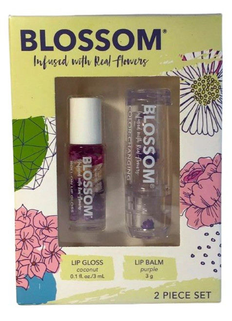 Blossom Infused with Real Flowers Lip Set Coconut Lip Gloss & Purple Balm