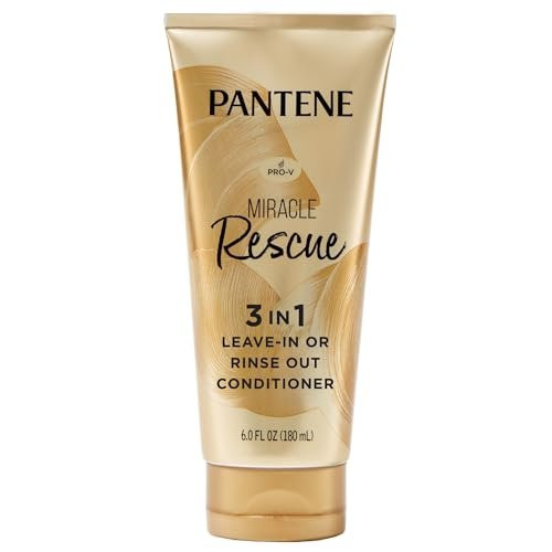 Pantene Miracle Rescue 3 in 1 Leave In Conditioner, Rinse off Conditioner, Heat Protectant for Hair, Detangler, Anti Frizz, Moisturizing, For All Hair Types, Safe for Color Treated Hair, 6.0 fl oz Pantene Miracle Rescue 3 in 1 Leave In Conditioner, Rinse off Conditioner, Heat Protectant for Hair, Detangler, Anti Frizz, Moisturizing, For All Hair Types, Safe for Color Treated Hair, 6.0 fl oz