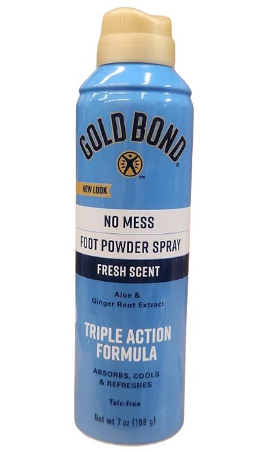 Gold Bond No Mess Talc-Free Foot Powder Spray, 7 oz., Fresh Scent, With a Triple Action Formula Gold Bond No Mess Talc-Free Foot Powder Spray, 7 oz., Fresh Scent, With a Triple Action Formula