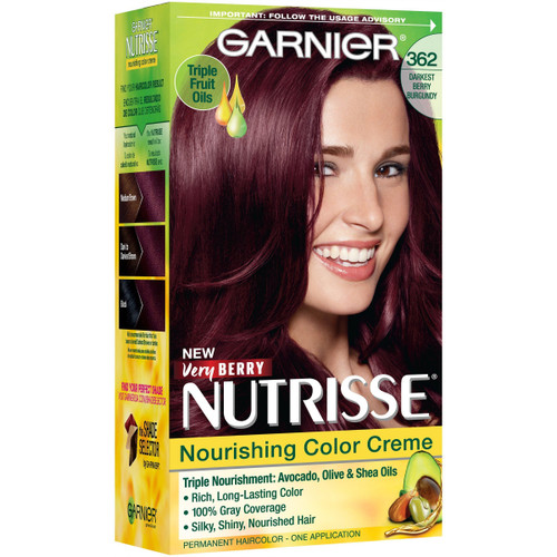 Garnier Nutrisse Nourishing Hair Color Creme, 362 Darkest Berry Burgundy (Packaging May Vary) Garnier Nutrisse Nourishing Hair Color Creme, 362 Darkest Berry Burgundy (Packaging May Vary)