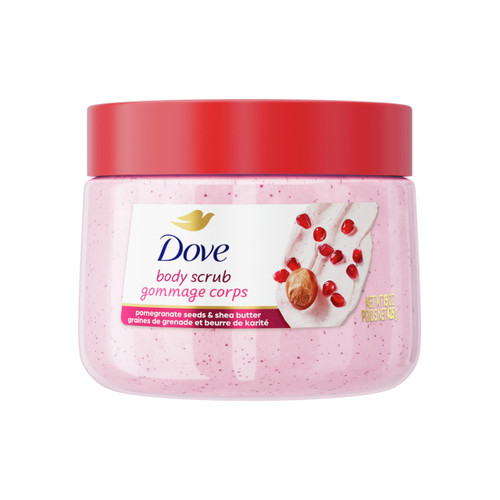 Dove Pomegranate & Shea Butter Body Scrub Exfoliates and Deeply Nourishes for Smooth, Radiant Skin 15 oz