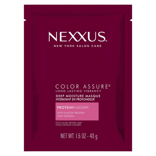 Nexxus Deep Moisture Mask Color Assure Long Lasting Vibrancy, Conditioning Mask for Color Treated Hair, 1.5 Ounce (Pack of 10)